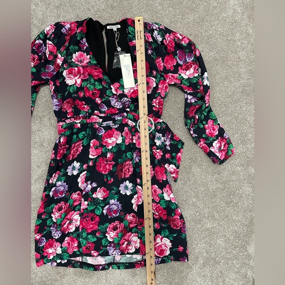 Ronny Kobo Floral Mini Dress w Open Back - size Medium - NWT - Cocktail / Formal - Picture 10 of 16